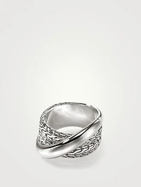 JH Essentials Silver 12.5mm Crossover Ring