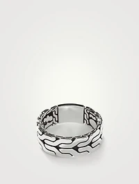 Sterling Silver Carved Chain Band Ring