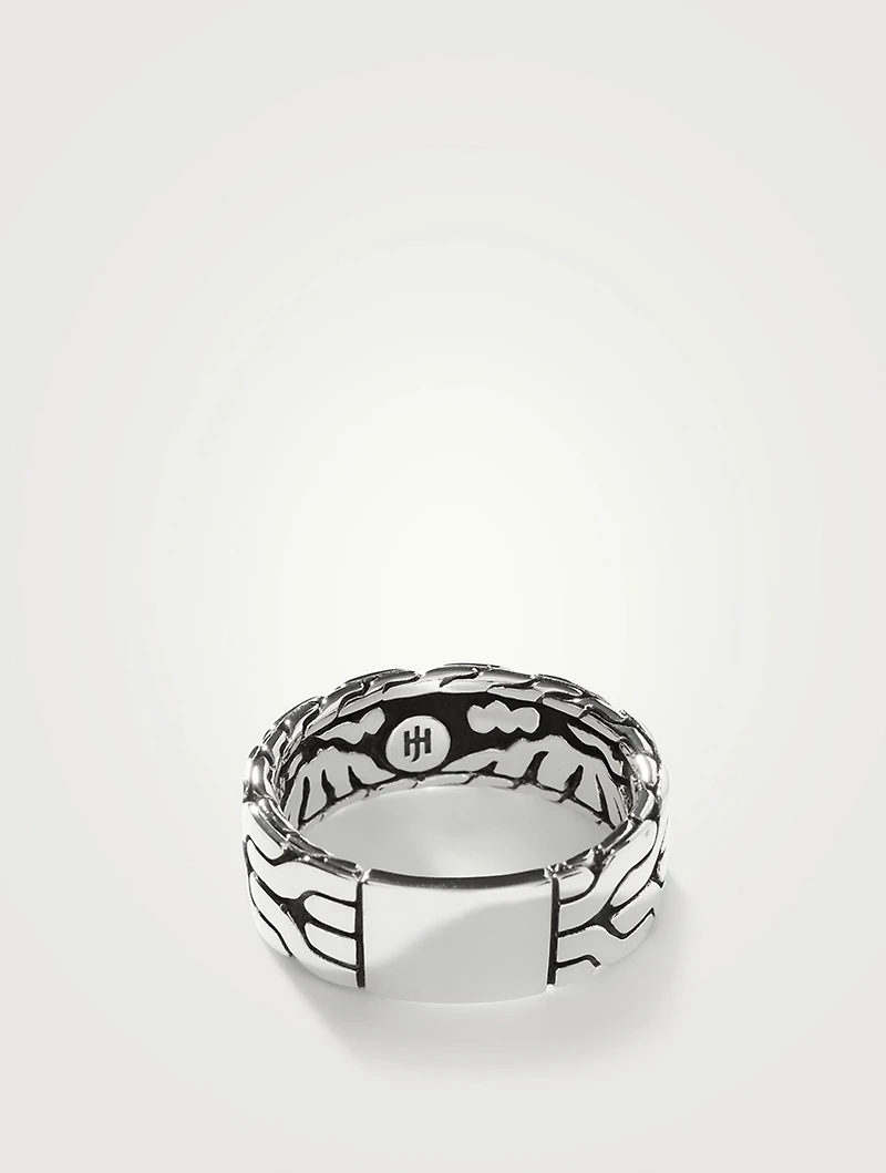 Sterling Silver Carved Chain Band Ring