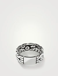 Sterling Silver Carved Chain Band Ring