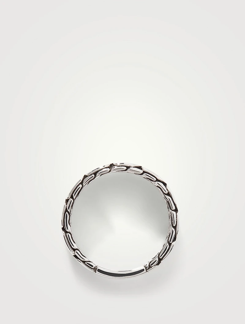 Sterling Silver Carved Chain Band Ring