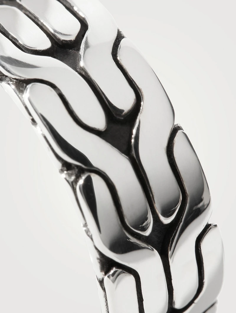 Sterling Silver Carved Chain Band Ring