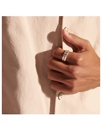 Sterling Silver Carved Chain Band Ring