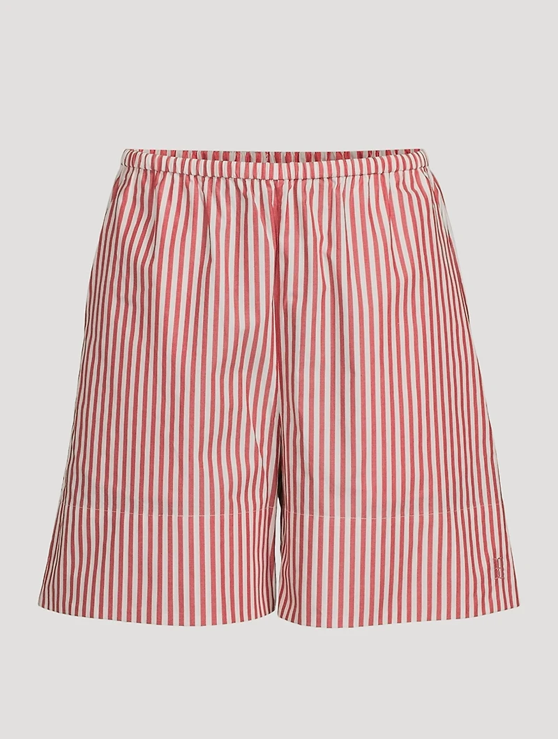 Siona Poplin Shorts Stripe Print
