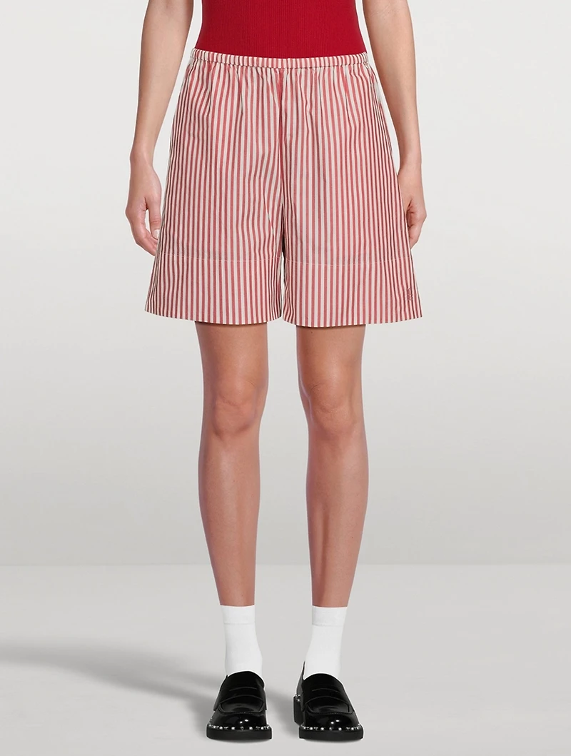 Siona Poplin Shorts Stripe Print