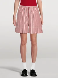 Siona Poplin Shorts Stripe Print