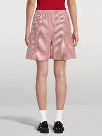 Siona Poplin Shorts Stripe Print