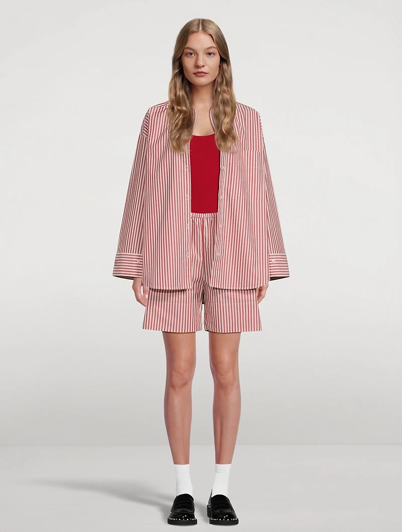 Siona Poplin Shorts Stripe Print