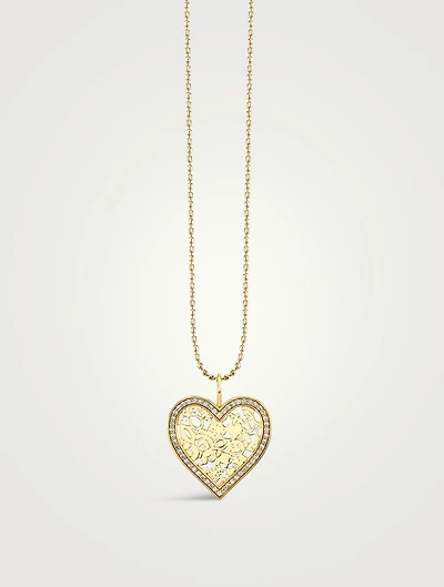 14K Gold Heart Pendant Necklace