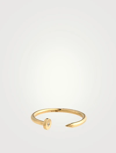 14K Gold Nail Ring With Diamond