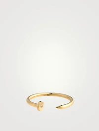 14K Gold Nail Ring With Diamond