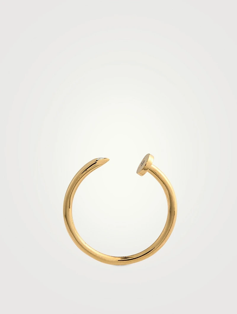 14K Gold Nail Ring With Diamond
