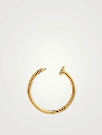 14K Gold Nail Ring With Diamond
