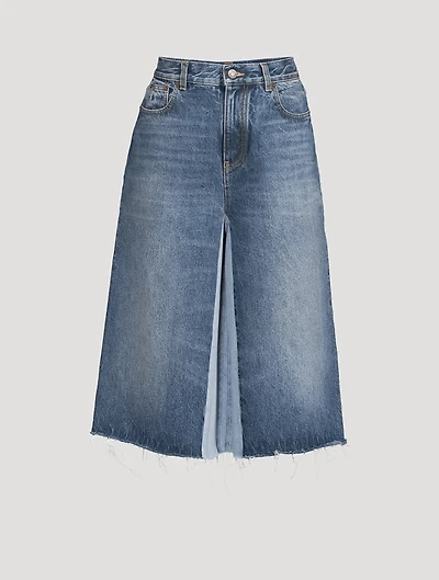 Two-Tone Denim Bermuda Shorts