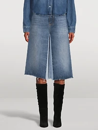 Two-Tone Denim Bermuda Shorts