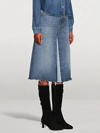Two-Tone Denim Bermuda Shorts