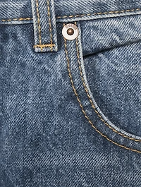 Two-Tone Denim Bermuda Shorts