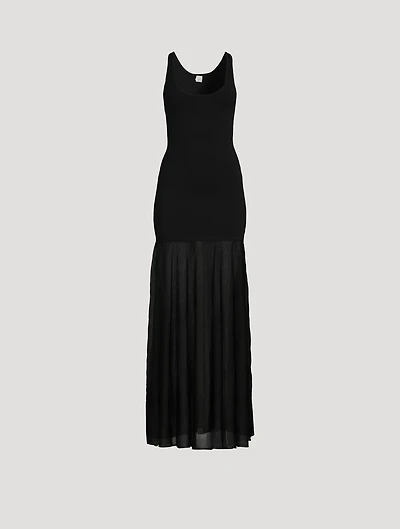 Mixed-Media Tank Dress