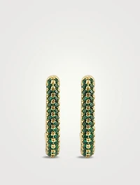 Pavé Chain Link Huggie Hoop Earrings