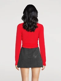 Split-Hem Wool Cardigan