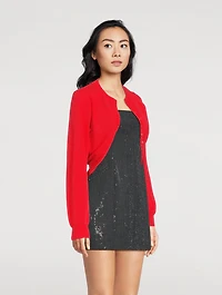 Split-Hem Wool Cardigan