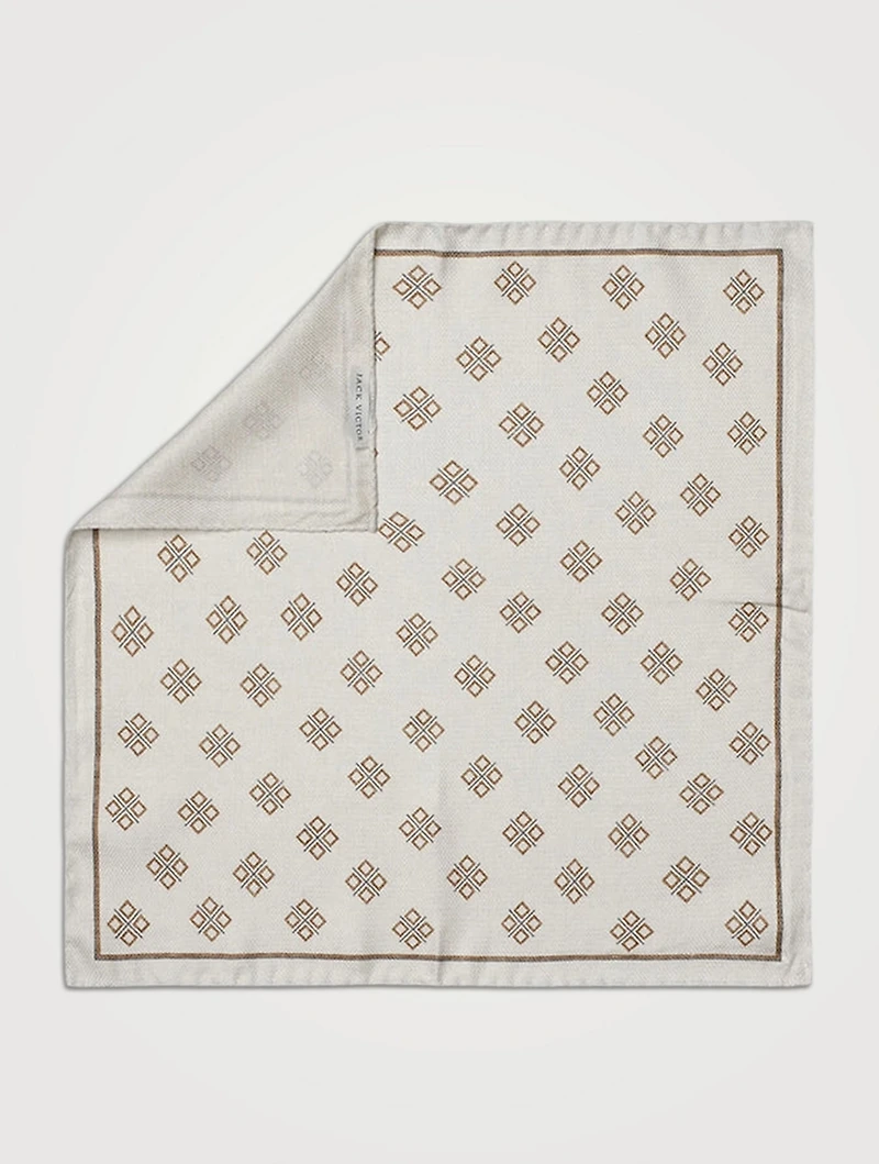 Riverview Silk Printed Pocket Square