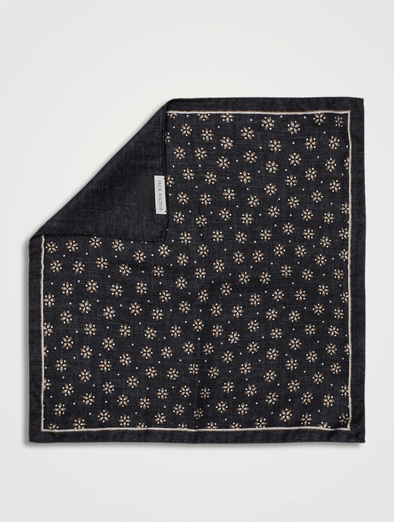 Severn Silk Pocket Square In Floral Print