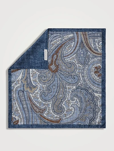 Silk Pocket Square In Paisley Print