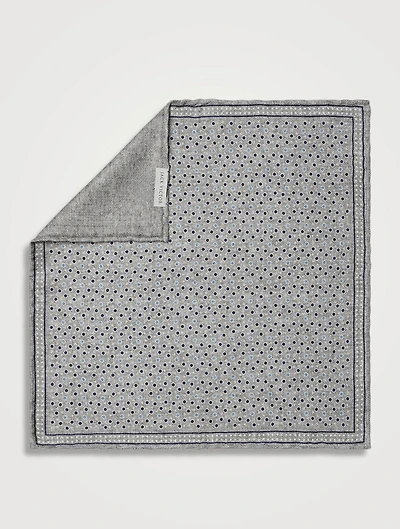Dollard Silk Pocket Square In Polka Dot Print