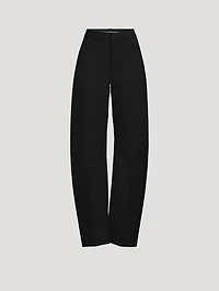 Barrel-Leg Wool Trousers