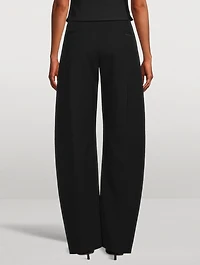 Barrel-Leg Wool Trousers