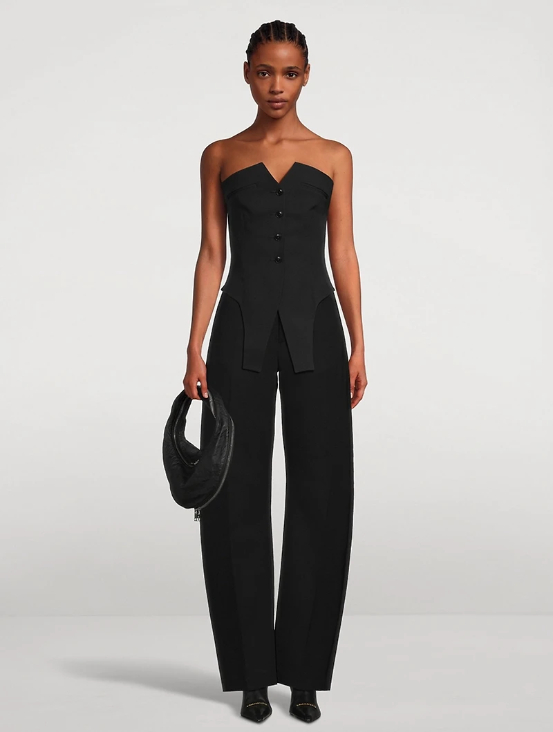 Barrel-Leg Wool Trousers