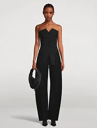 Barrel-Leg Wool Trousers