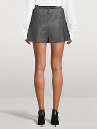 Layered Pleated Shorts With Exposed Boxer