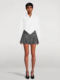 Layered Pleated Shorts With Exposed Boxer