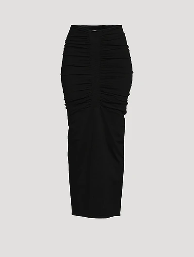 Ruched Jersey Maxi Skirt