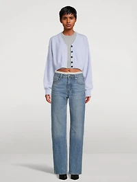 Layered Straight Jeans With Pointelle Underwear