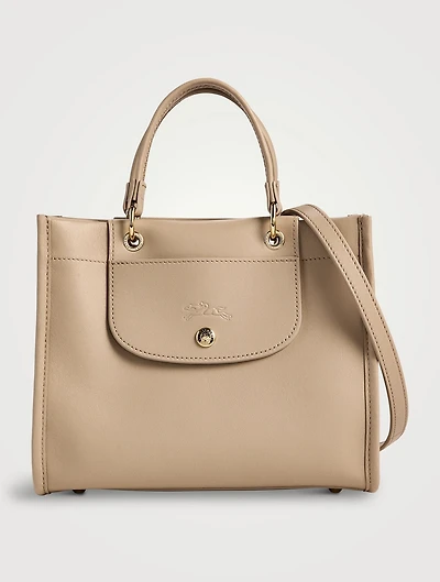 Small Cabas Longchamp Leather Tote Bag