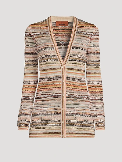 Wave-Knit Cardigan
