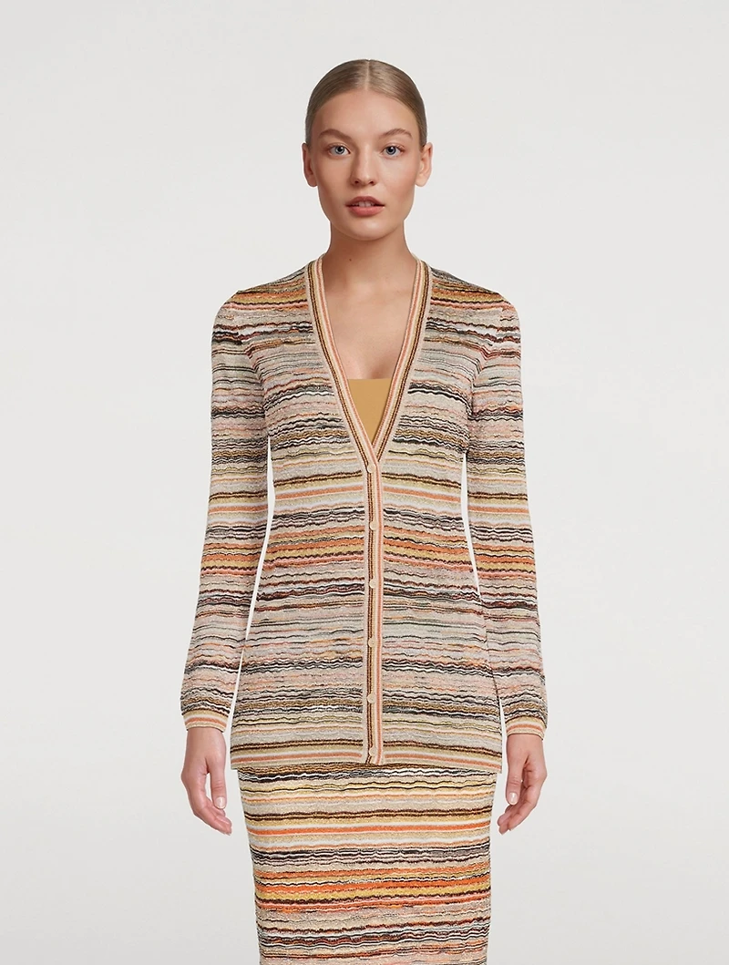Wave-Knit Cardigan