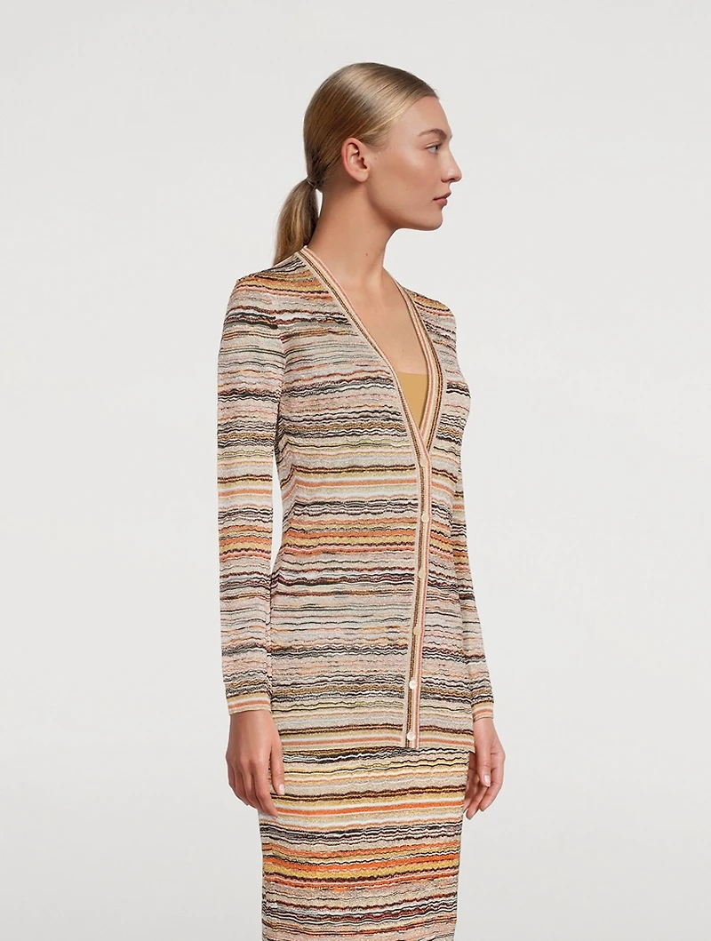 Wave-Knit Cardigan