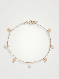14K Gold Pearl Confetti Station Chain Bracelet