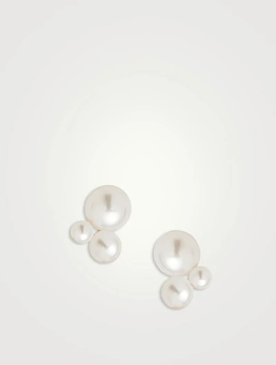 Pearl Cluster Stud Earrings