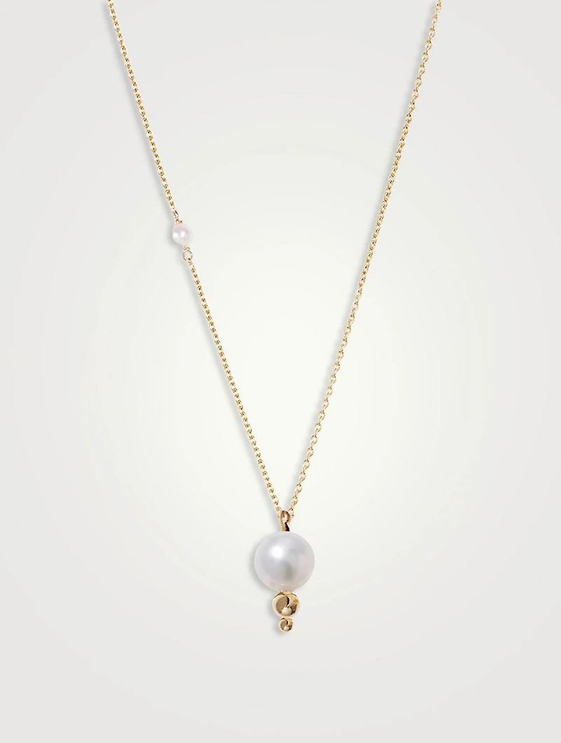 14K Gold Gradual Pearl Dot Necklace