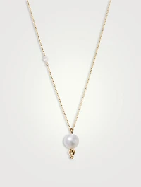 14K Gold Gradual Pearl Dot Necklace