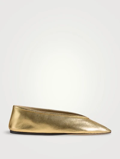Luna Metallic Leather Slippers