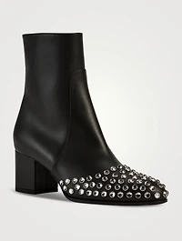 Embellished Leather Ankle Boots