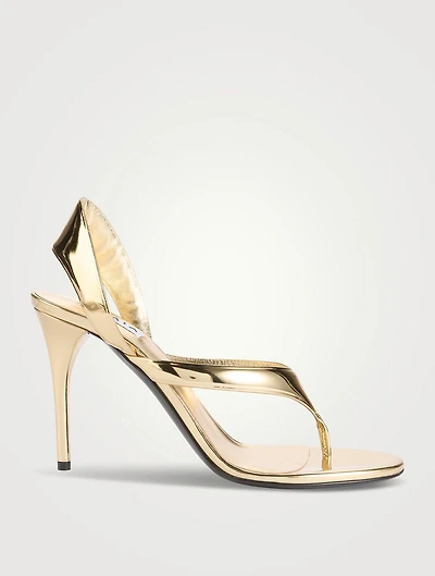 Infradito Metallic Leather Slingback Sandals