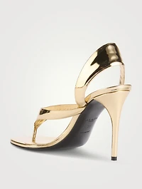 Infradito Metallic Leather Slingback Sandals