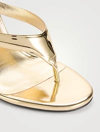 Infradito Metallic Leather Slingback Sandals